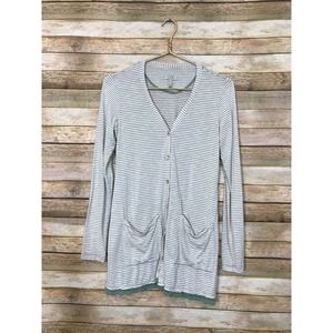 LOGO Lori Goldstein Stripe Cardigan Tunic